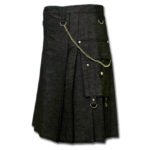 Black Denim Digital Fashion Kilt-1