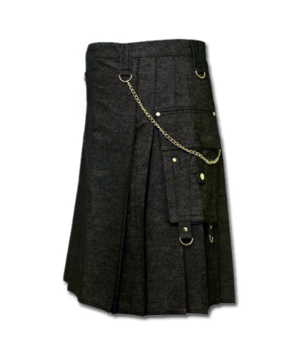 Black Denim Digital Fashion Kilt