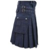 Black Denim Utility Kilt