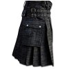 Black Denim Utility Kilt