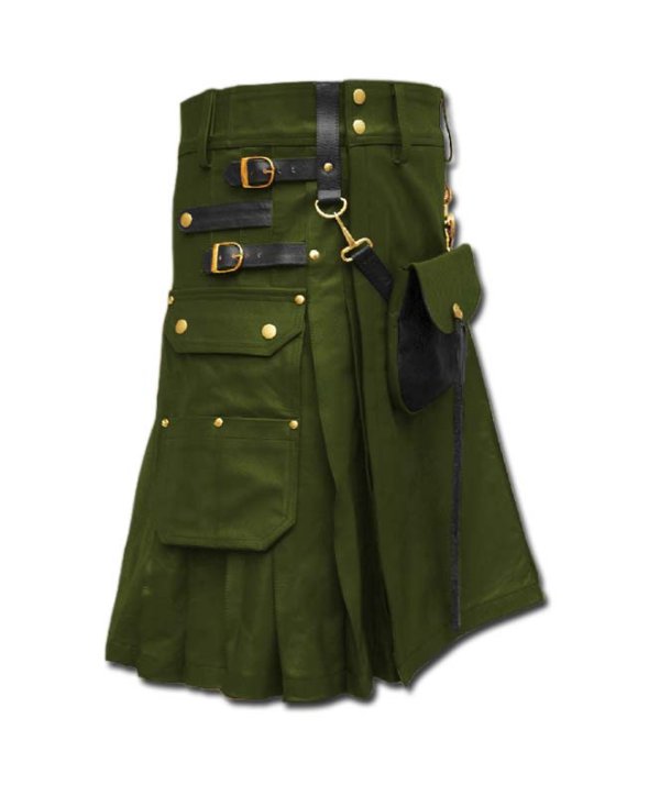 Celtic Leather Kilt with Leather Sporran