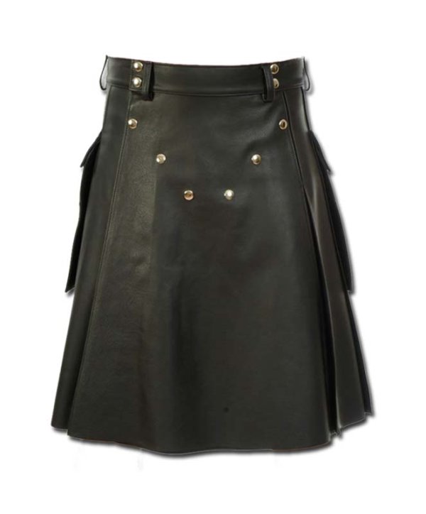 Deluxe Leather Kilt with Stylish Pockets