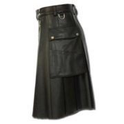 Deluxe Leather Kilt with Stylish Pockets-2