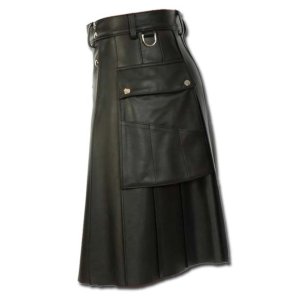Deluxe Leather Kilt with Stylish Pockets