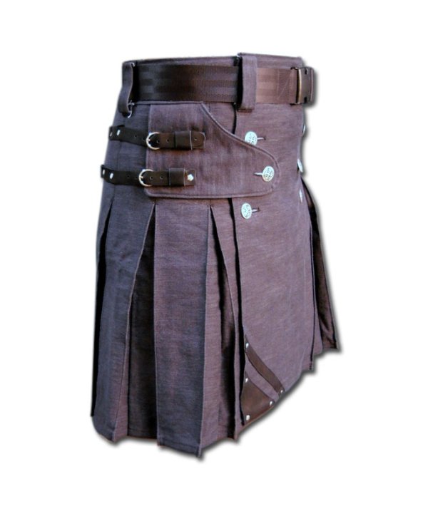 Denim and Leather Kilt