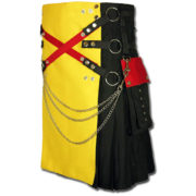 Fashion Kilt with Multi Color Pockets yellow black2