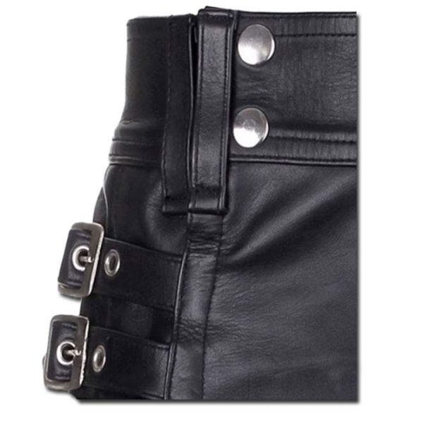 Leather Kilt with Twin Cargo Pockets-3