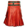 Red & Black Leather Fashion Kilt