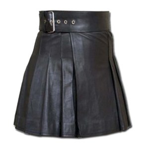 Wrap Around Leather Mini Kilt