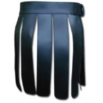 Black Short Leather Gladiator Kilt-1