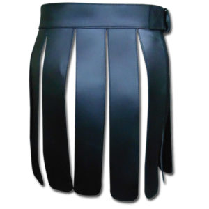 Black Short Leather Gladiator Kilt