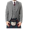 Light Grey Tweed Argyle Jacket And 5 Button Vest