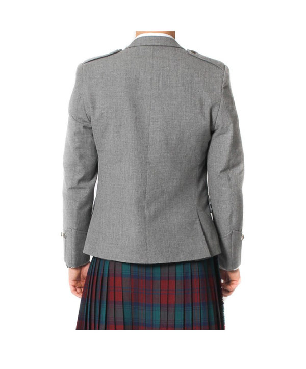 Light Grey Tweed Argyle Jacket And 5 Button Vest-7