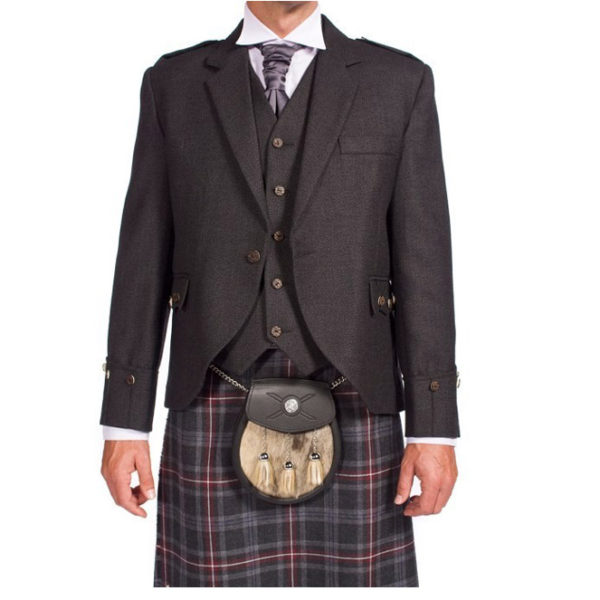 Tweed Argyle Jacket With 5 Button Vest-1