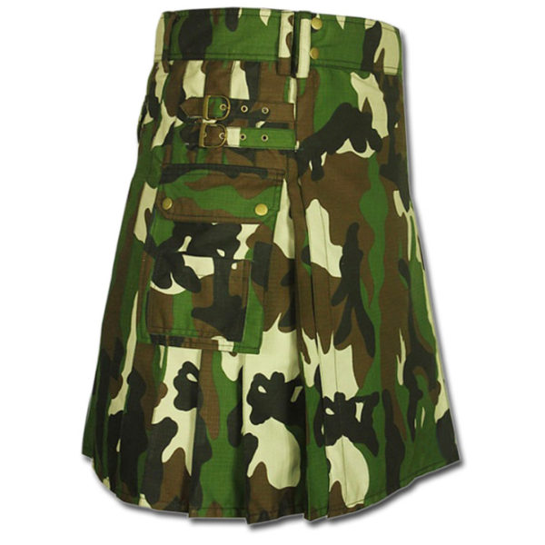 Woodland Camouflage Army Kilt-3