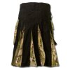 Black Camo Fashion Kilt With Box Pleats