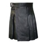 cowhide-black-open-pleated-leather-kilt-1