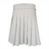 Short Mini White Leather Kilt