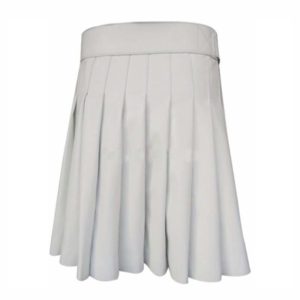 Short Mini White Leather Kilt