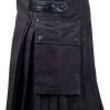 Black Utility Kilt with Leather Strap - Image 3
