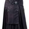 Black Utility Kilt with Leather Strap - Image 4