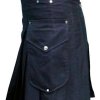 Black Utility Kilt with Chrome Hooks - Image 2