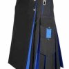 Conquest Traditional Black Blue Hybrid Kilt - Image 3