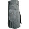 Grey Utility Kilt with Flap Pockets - Image 3