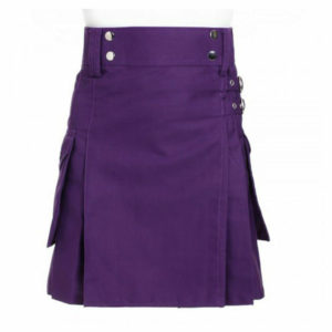 Ladies Purple Utility Scottish Kilt Skirt
