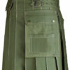New Mens Olive Green Utility Wedding Kilt Made in 100% Cotton Brass Button 1