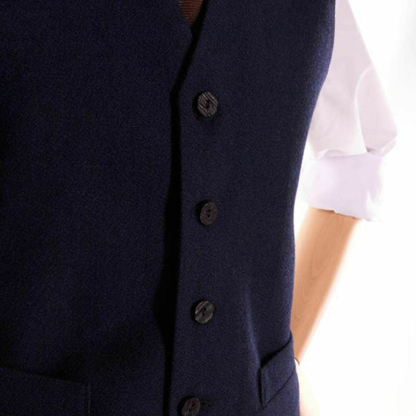 Men’s Scottish Navy Blue Wool Argyle Kilt Jacket, 5 Button Waistcoat