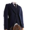 Men’s Scottish Navy Blue Wool Argyle Kilt Jacket, 5 Button Waistcoat