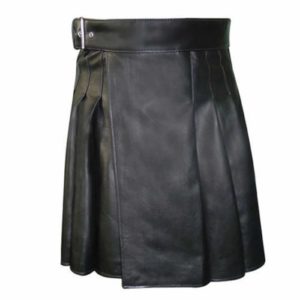 Side Belted Leather Kilt