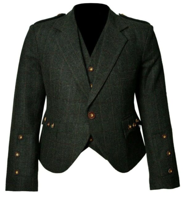 Trendy-Scottish-Tweed-Argyle-Kilt-Jacket-With-Waistcoat-Vest