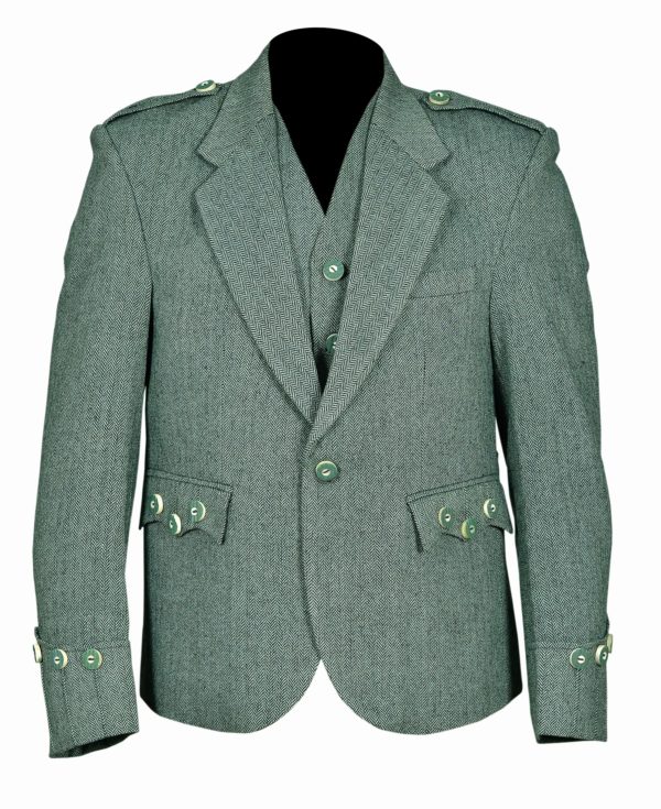 Lovat-Green-Tweed-Argyle-Kilt-Jacket-With-5-Button-Vest