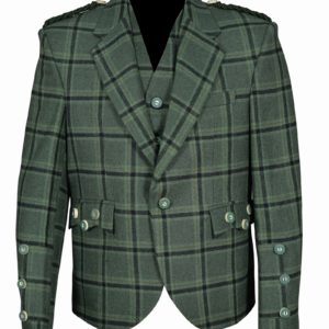 Traditional-Style-Lovat-Green-Tweed-Argyle-Kilt-Jacket-With-5-Button-Vest