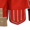 100% Wool Blend white Trim Red Military Doublet Pipe Band Jacket
