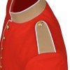 100% Wool Blend white Trim Red Military Doublet Pipe Band Jacket