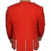 100% Wool Blend white Trim Red Military Doublet Pipe Band Jacket