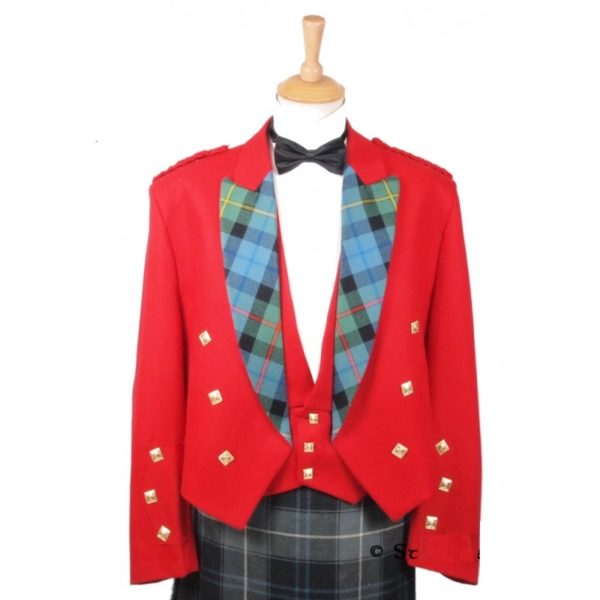 RED Prince Charlie Jacket & 3 button Waistcoat