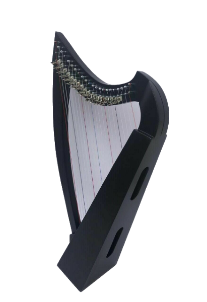 22 Strings Lever Harp Student Harp Solid Wood Black Color Free Bag, Key