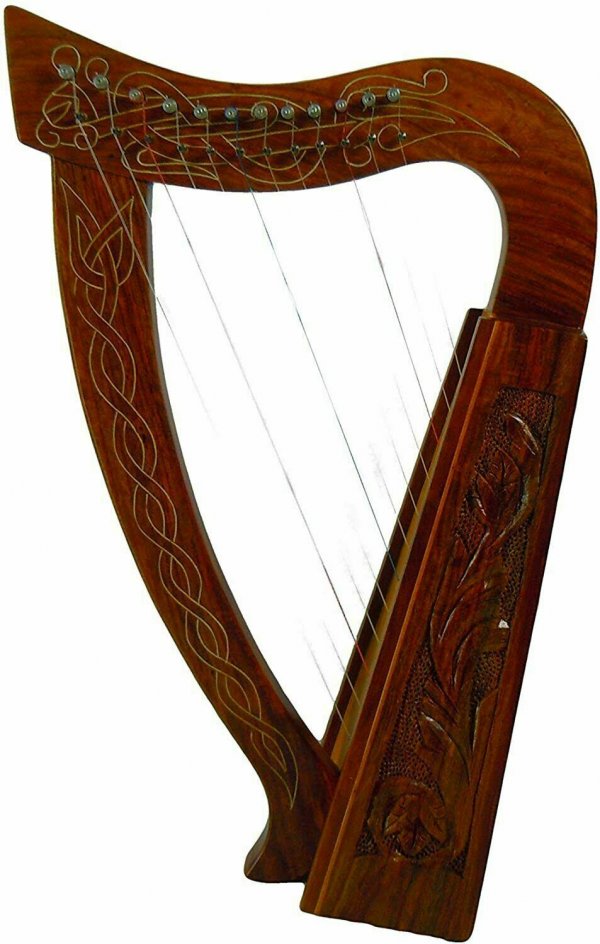 Celtic Irish Baby Harp 12 Strings Solid RoseWood Free Bag, Strings & Tuning Key