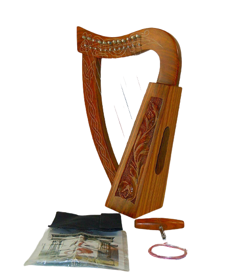 Celtic Irish Baby Harp 12 Strings Solid RoseWood Free Bag, Strings & Tuning Key