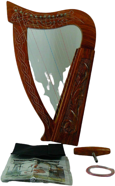 Celtic Irish Baby Harp 12 Strings Solid RoseWood Free Bag, Strings & Tuning Key