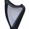 22 Strings Lever Harp Student Harp Solid Wood Black Color Free Bag, Key