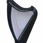 22 Strings Lever Harp Student Harp Solid Wood Black Color Free Bag, Key