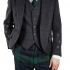 Braemar Charcoal Tweed Jacket & 5 buttons Vest