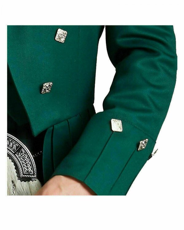 Prince Charlie Green Kilt Jacket Scottish Highland Custom Doublet Piper Jackets