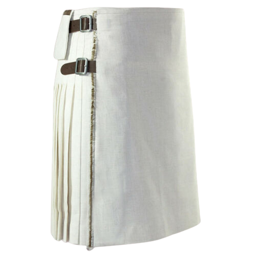 New Scottish Traditional Fashion Kilt Christmas White Kilts For Men 100% Cotton