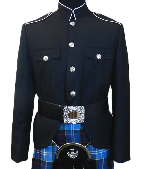 Class A Honor Guard Kilt Jacket (Black/Silver)